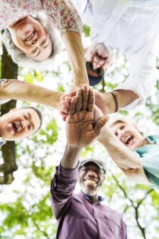 older adults in a circle